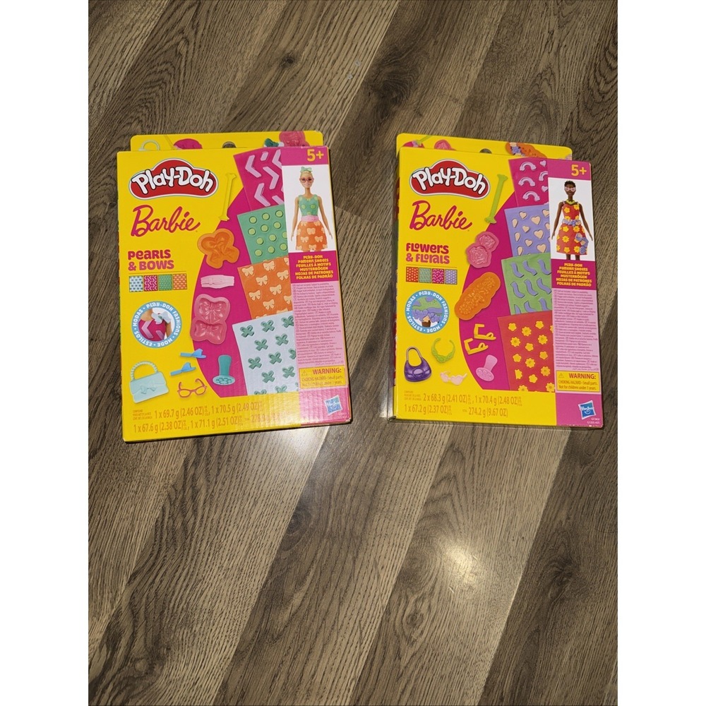 Lot Of 2 Play-Doh BARBIE Flowers & Florals Pearls & Bows both NEW IN BOX